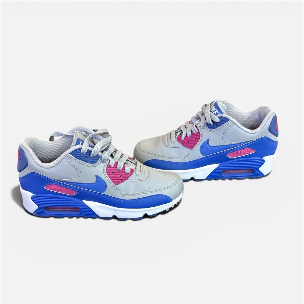 Nike Kids Grey Sneakers with Blue and Pink Accents